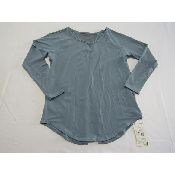 HALARA Tops - Halara Light Blue Athletic Slit Back Mesh Top Women's size S Yoga Workout Sporty